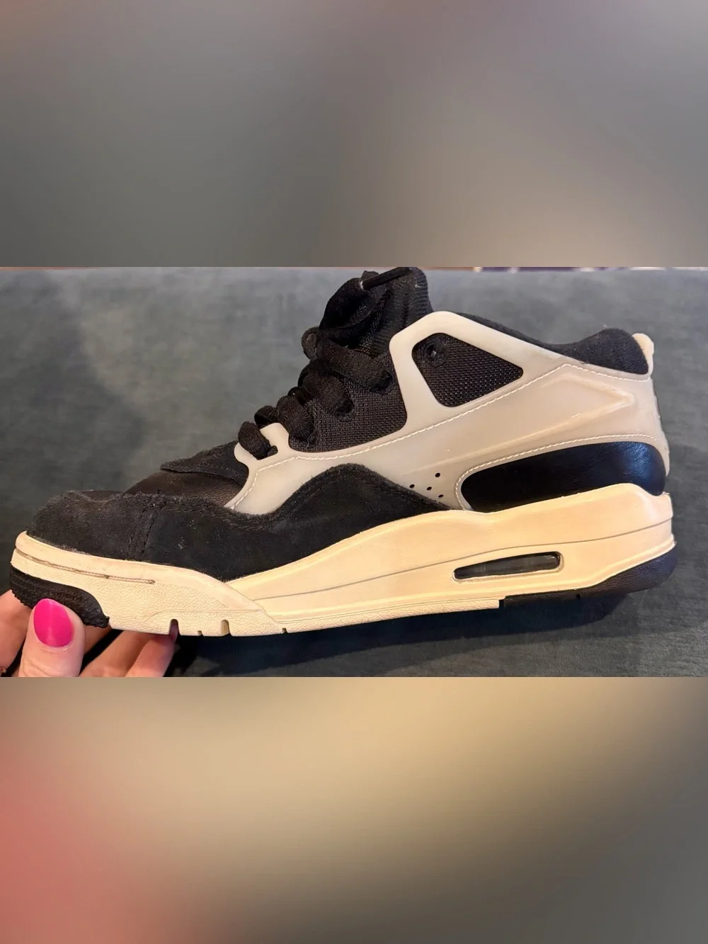 Jordan Kids Black and White Sneakers